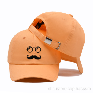 Oranje honkbal pet borduurcaps